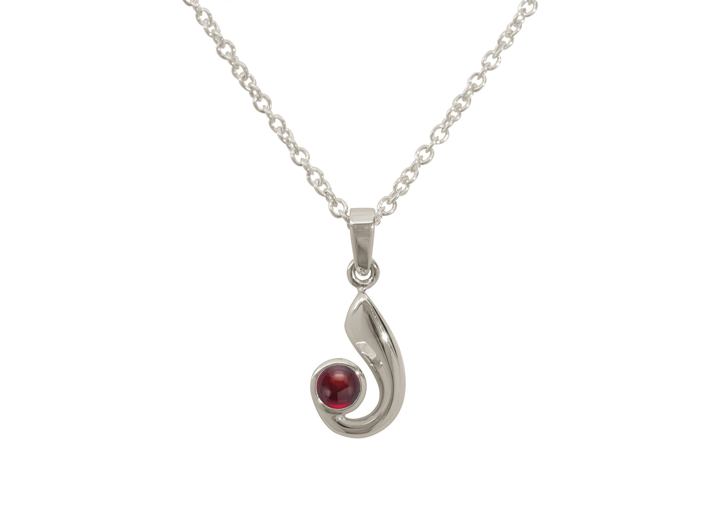 Striking Cabochon Gemstone Pendant, White Gold