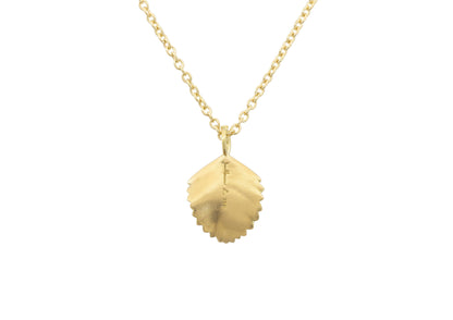 Beech Leaf Pendant, Yellow Gold