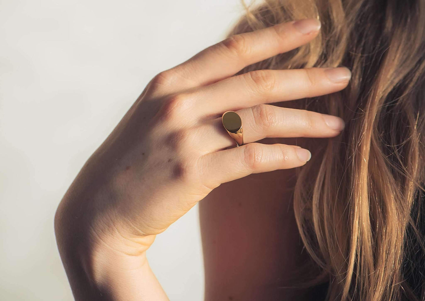 Landscape Signet Ring, Red Gold