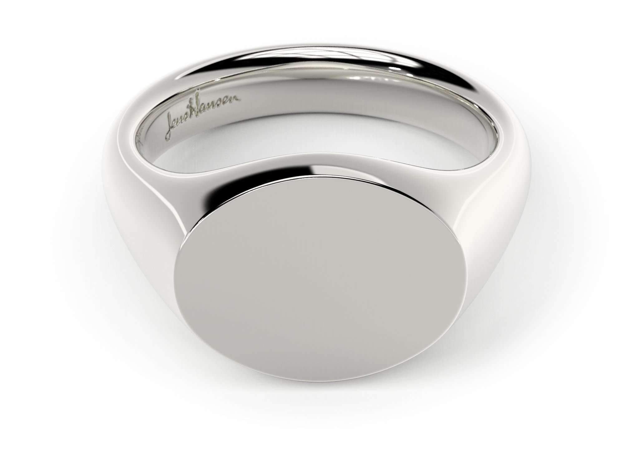 Raised Monogrammed Signet Ring for Women | deBebians Platinum 950