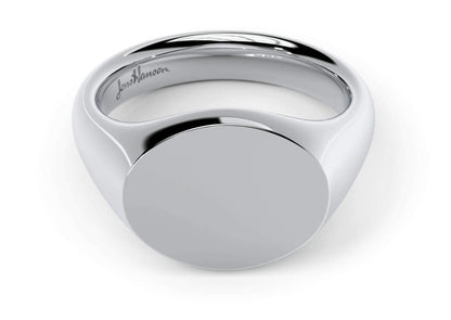 Landscape Signet Ring, White Gold & Platinum