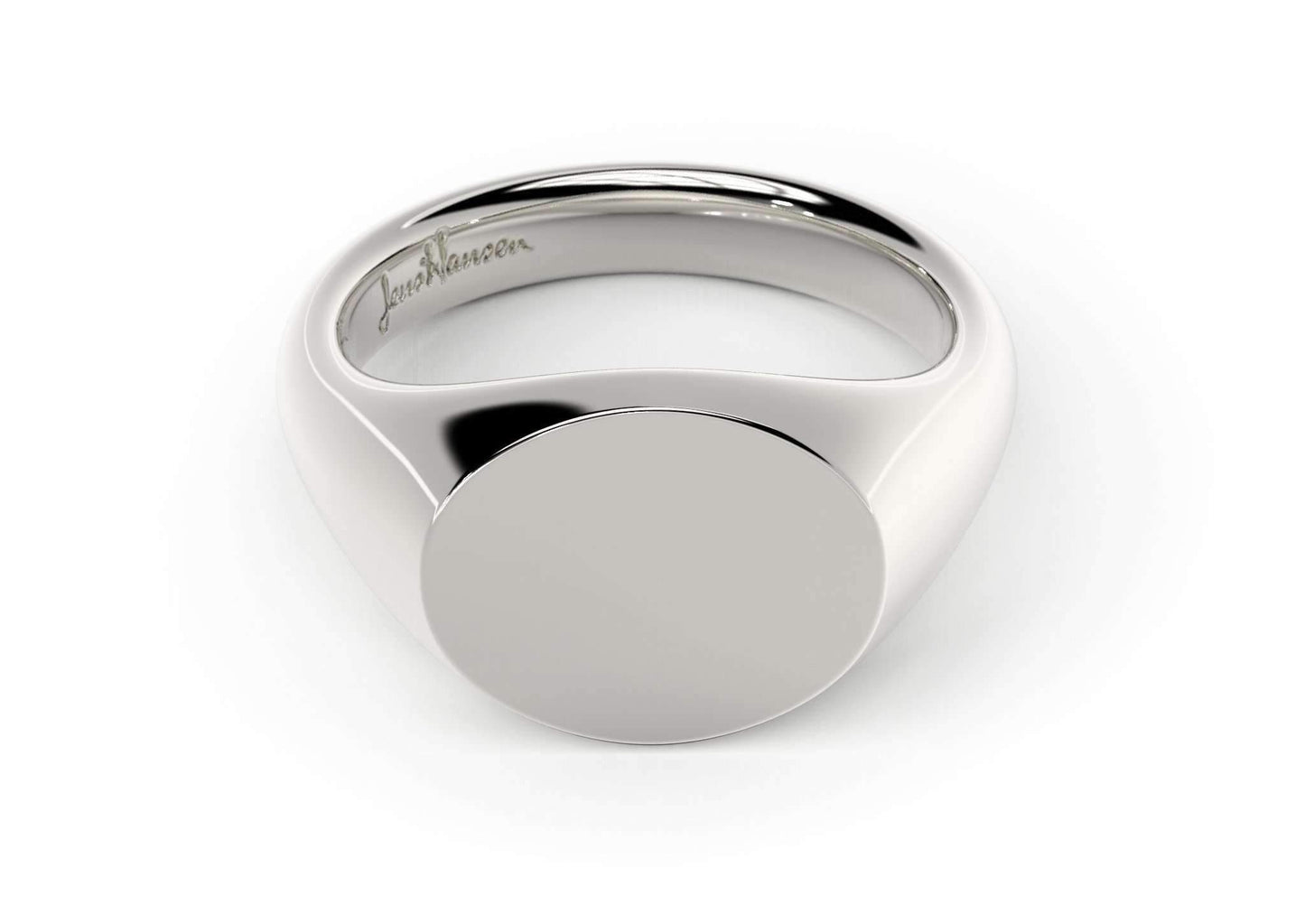 Landscape Signet Ring, White Gold & Platinum