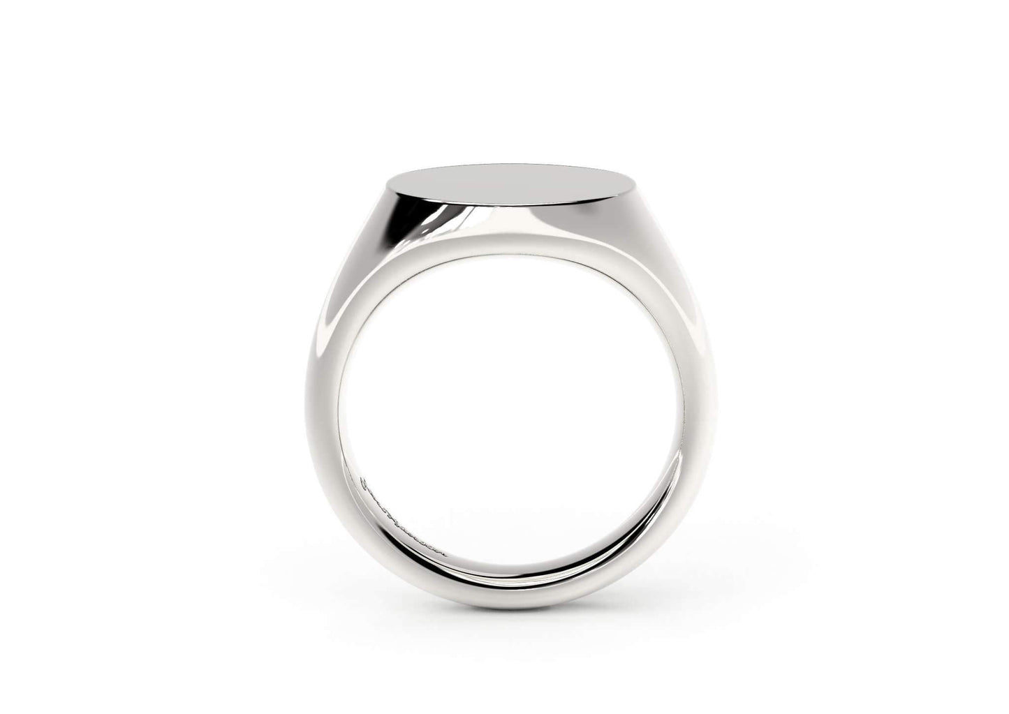 Landscape Signet Ring, White Gold & Platinum