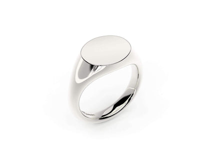 Landscape Signet Ring, White Gold & Platinum