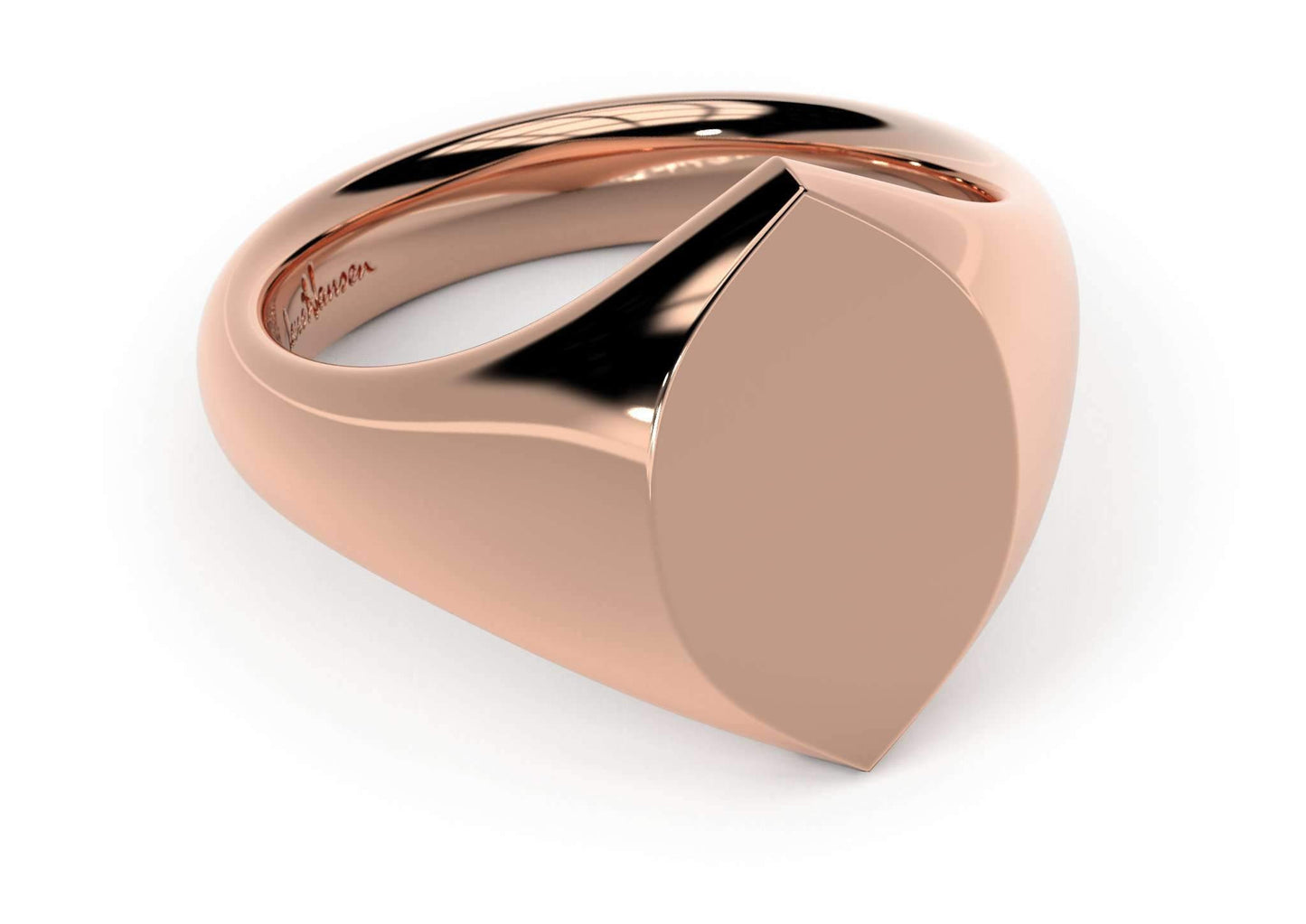 Navette Signet Ring, Red Gold