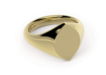 Navette Signet Ring, Yellow Gold