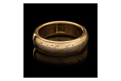 The Lord of the Rings: The One Ring: Gold Plated Tungsten Carbide (with Elvish runes)