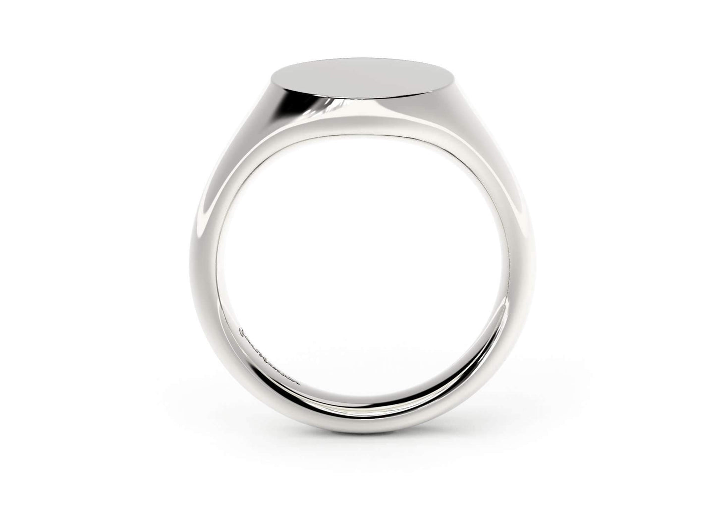 Oval Signet Ring, White Gold & Platinum