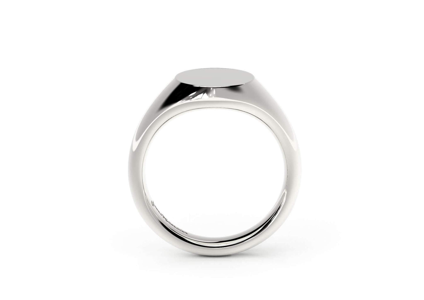 Oval Signet Ring, White Gold & Platinum