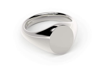 Oval Signet Ring, White Gold & Platinum