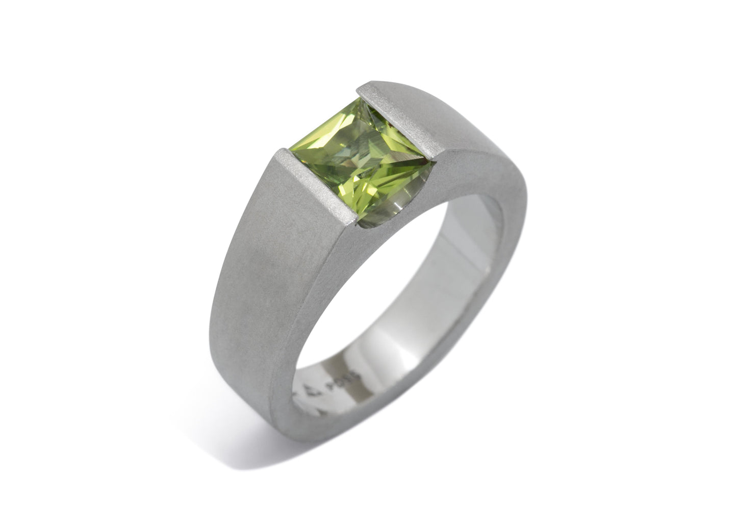 JW299 Princess Gemstone Ring, White Gold, Platinum & Palladium