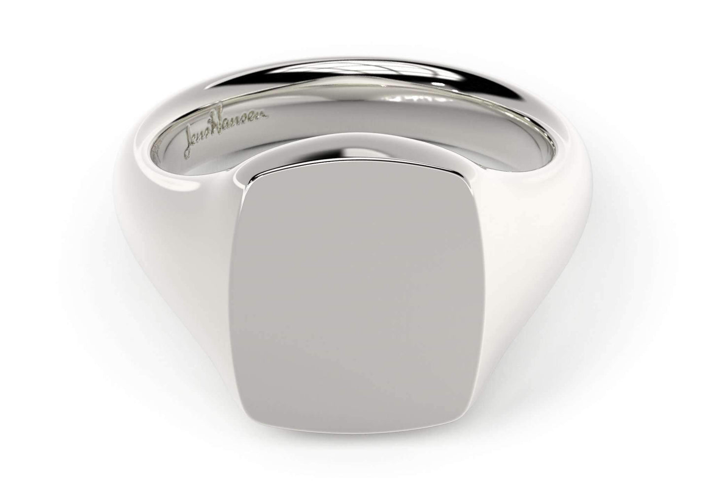 Quadrant Signet Ring, White Gold & Platinum