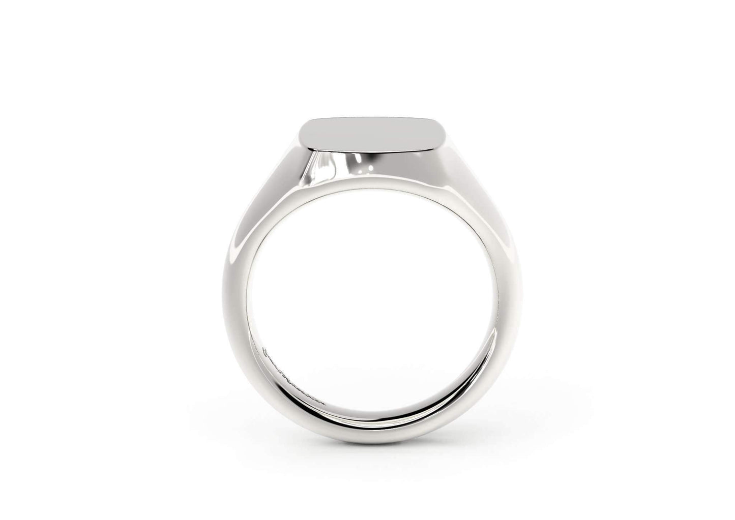 Quadrant Signet Ring, White Gold & Platinum