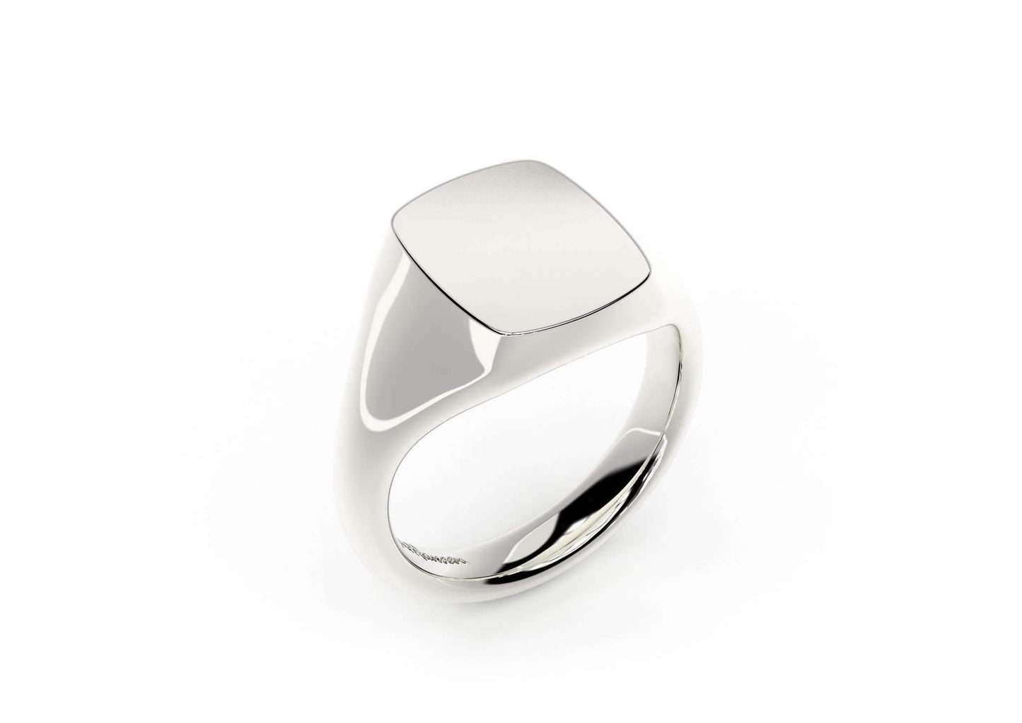 Quadrant Signet Ring, White Gold & Platinum