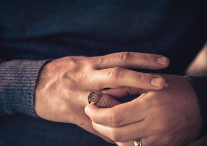 Quadrant Signet Ring, Red Gold