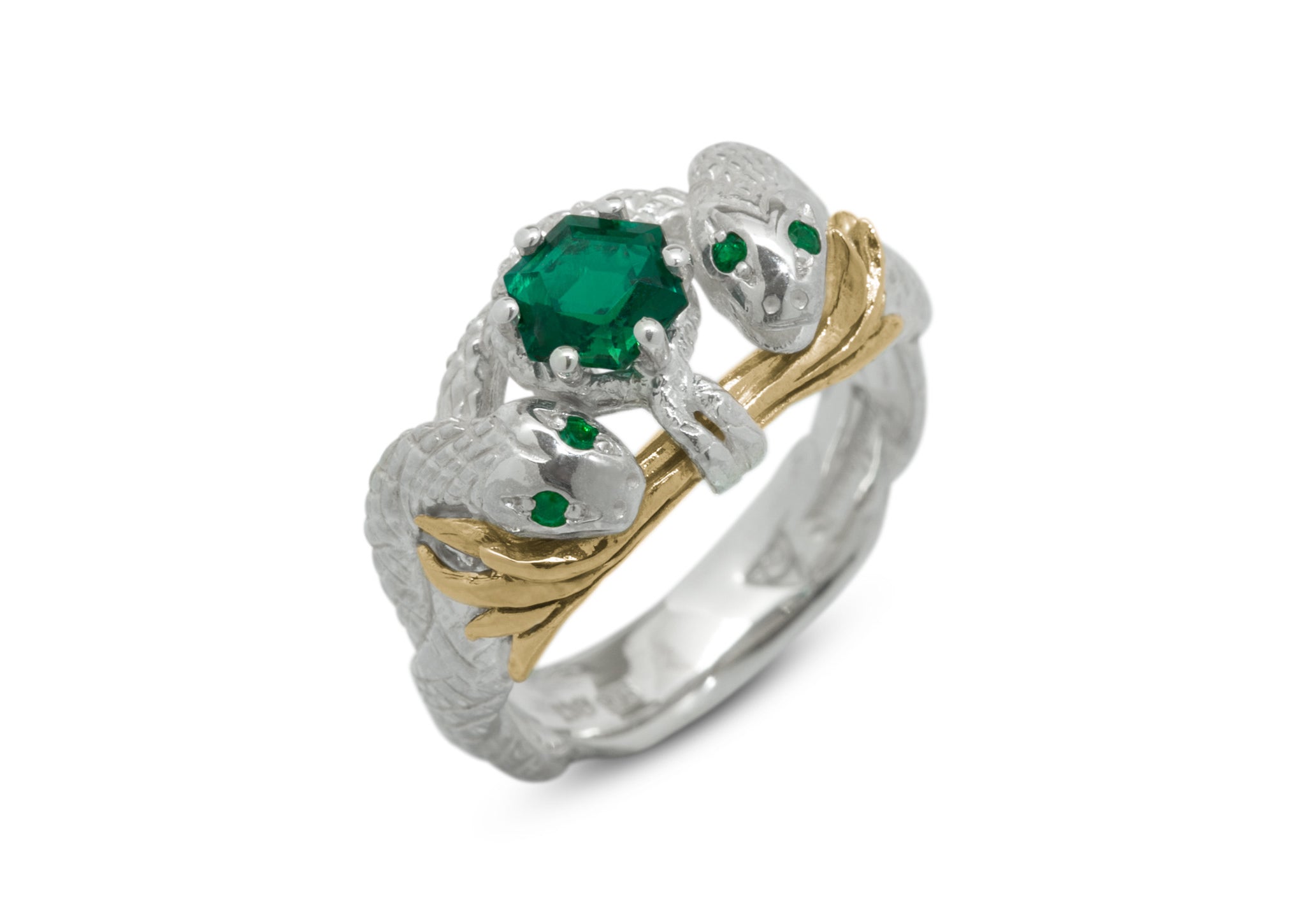 Turkmenistan fashion Ring Sterling Ruby Emerald