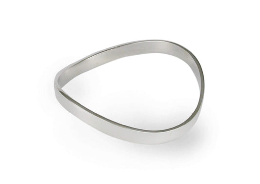 Flat Wave Bangle, Sterling Silver