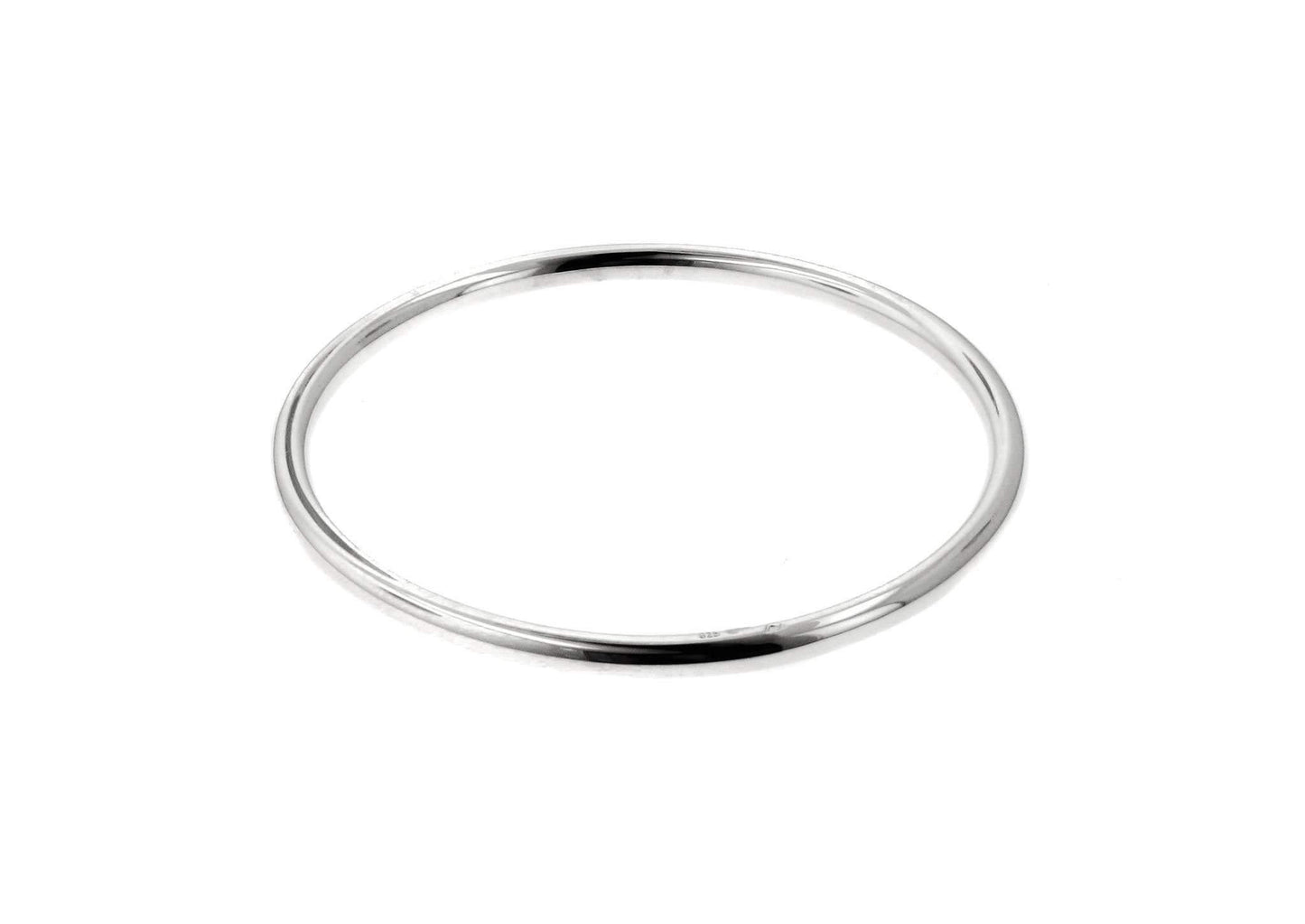 Round Bangle, Sterling Silver