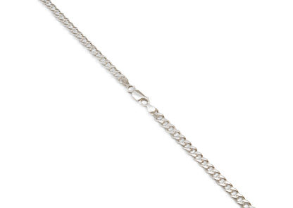 Diamond Cut Curb Chain, Sterling Silver