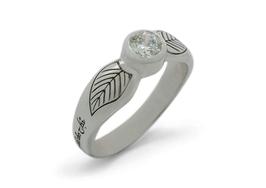 Engraved Elven Ring, Sterling Silver