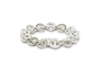 Flat Link Bracelet, Sterling Silver