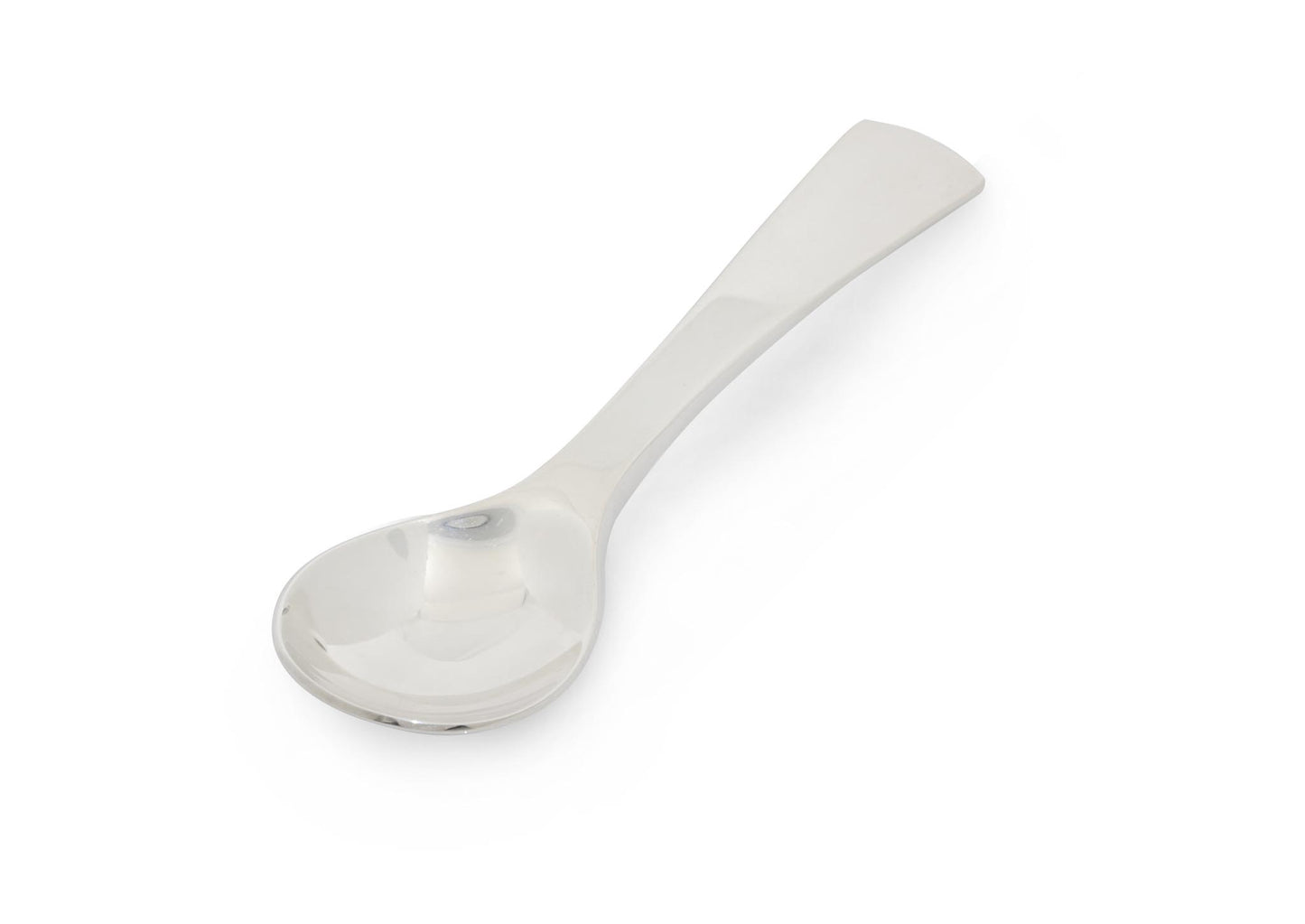 Square Ended Flat Handle Spoon, Pure Silver