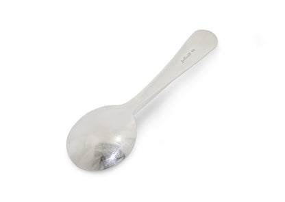 Round Ended Flat Handle Spoon, Pure Silver