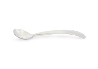 Knife Edge Curved Handle Spoon, Pure Silver