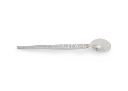 Hammered Square Handle Spoon, Pure Silver