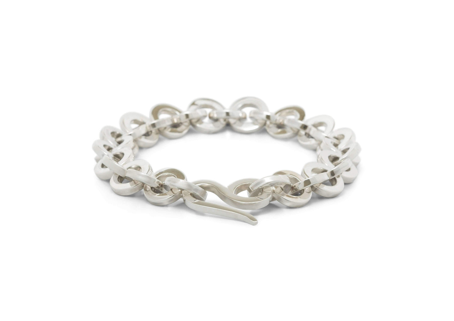 Flat Link Bracelet, Sterling Silver