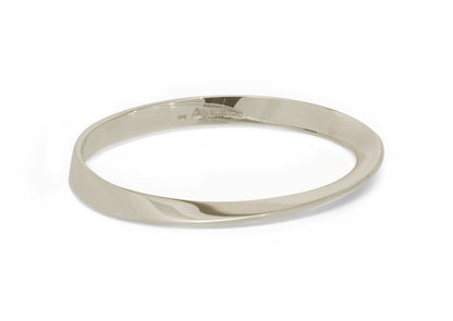 Möbius Twist Bangle, White Gold & Platinum