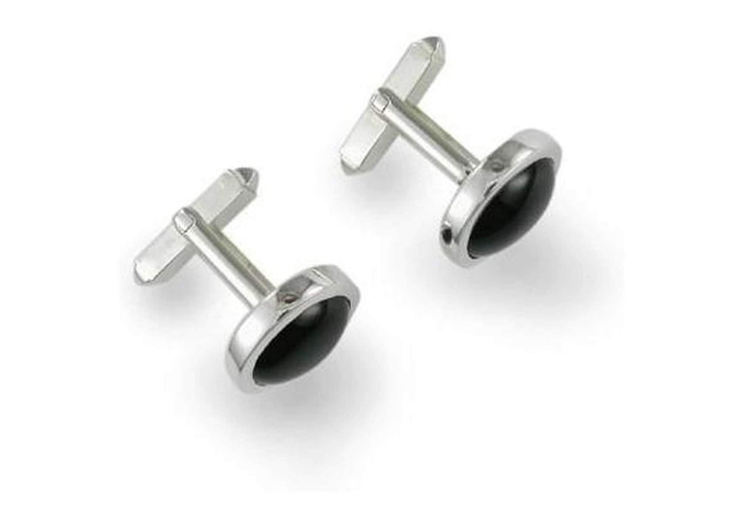 Silver & Onyx Cufflinks   - Jens Hansen