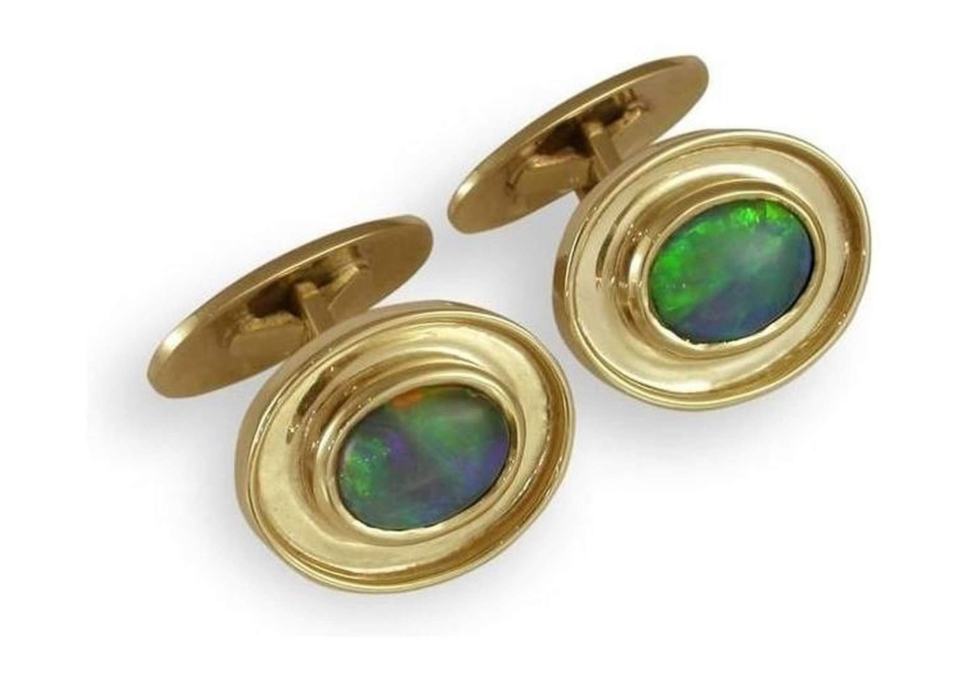 18ct & Black Opal Cuff Links   - Jens Hansen