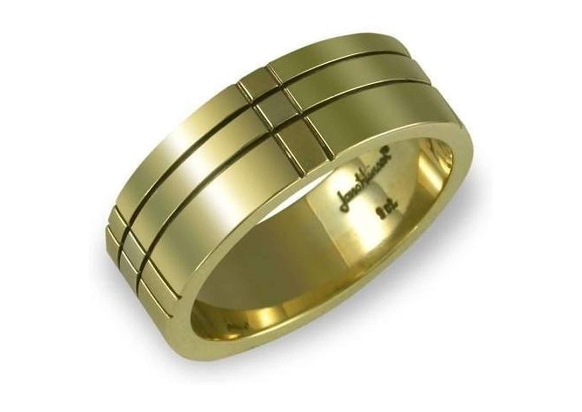 Golden Grooved Wedding band   - Jens Hansen