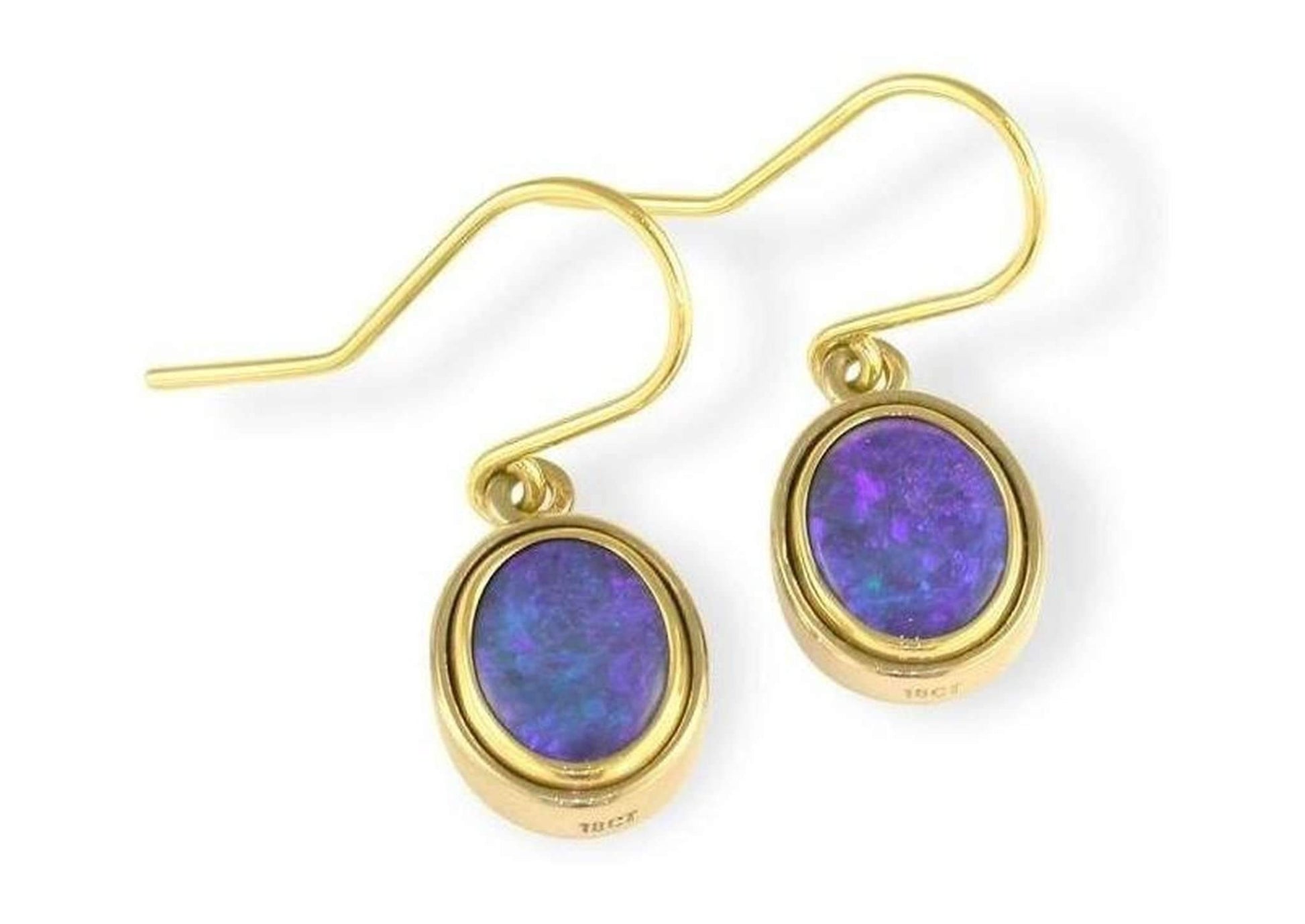 18ct Opal Hook Earrings   - Jens Hansen