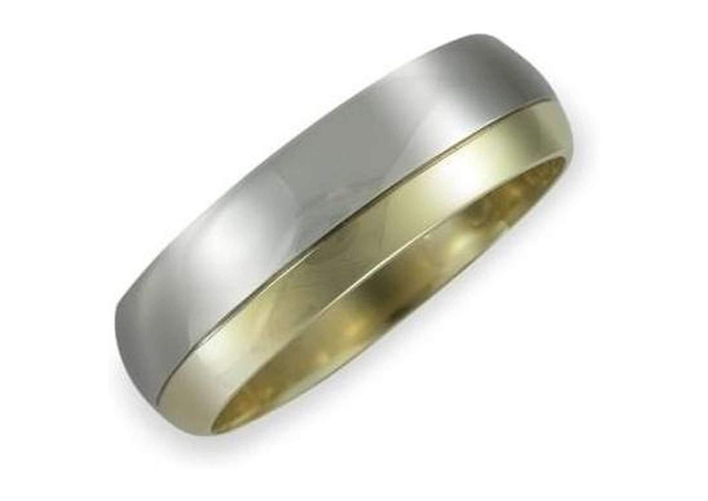 Wedding band 2/3 White gold 1/3 Yellow   - Jens Hansen