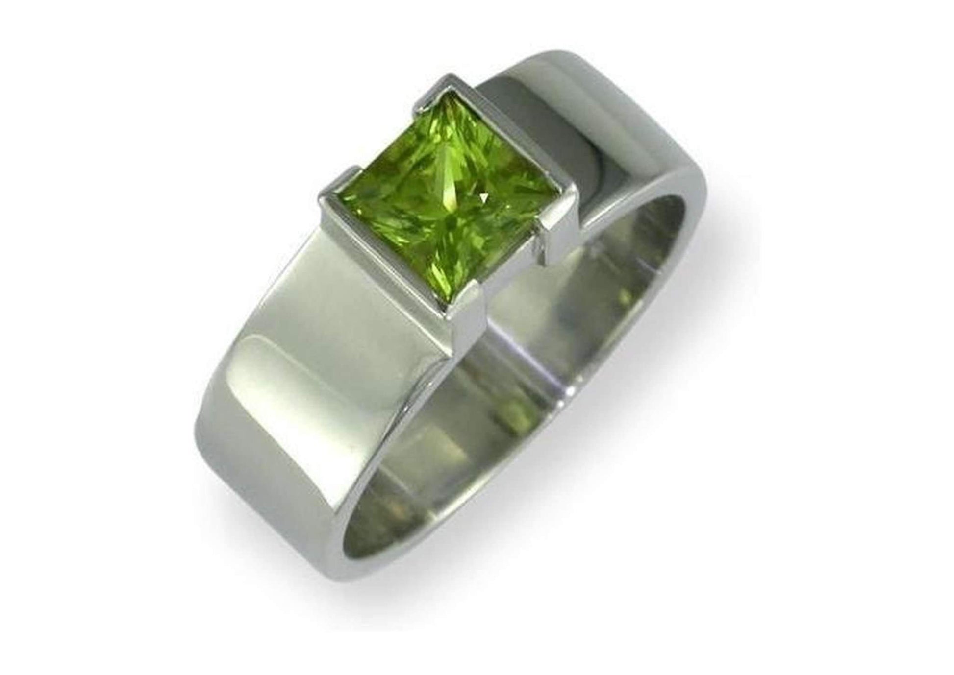 Green Peridot  in white gold Ring   - Jens Hansen