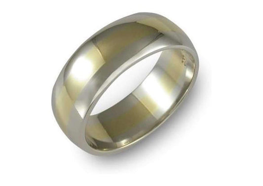 18ct yellow and white gold wedding band   - Jens Hansen