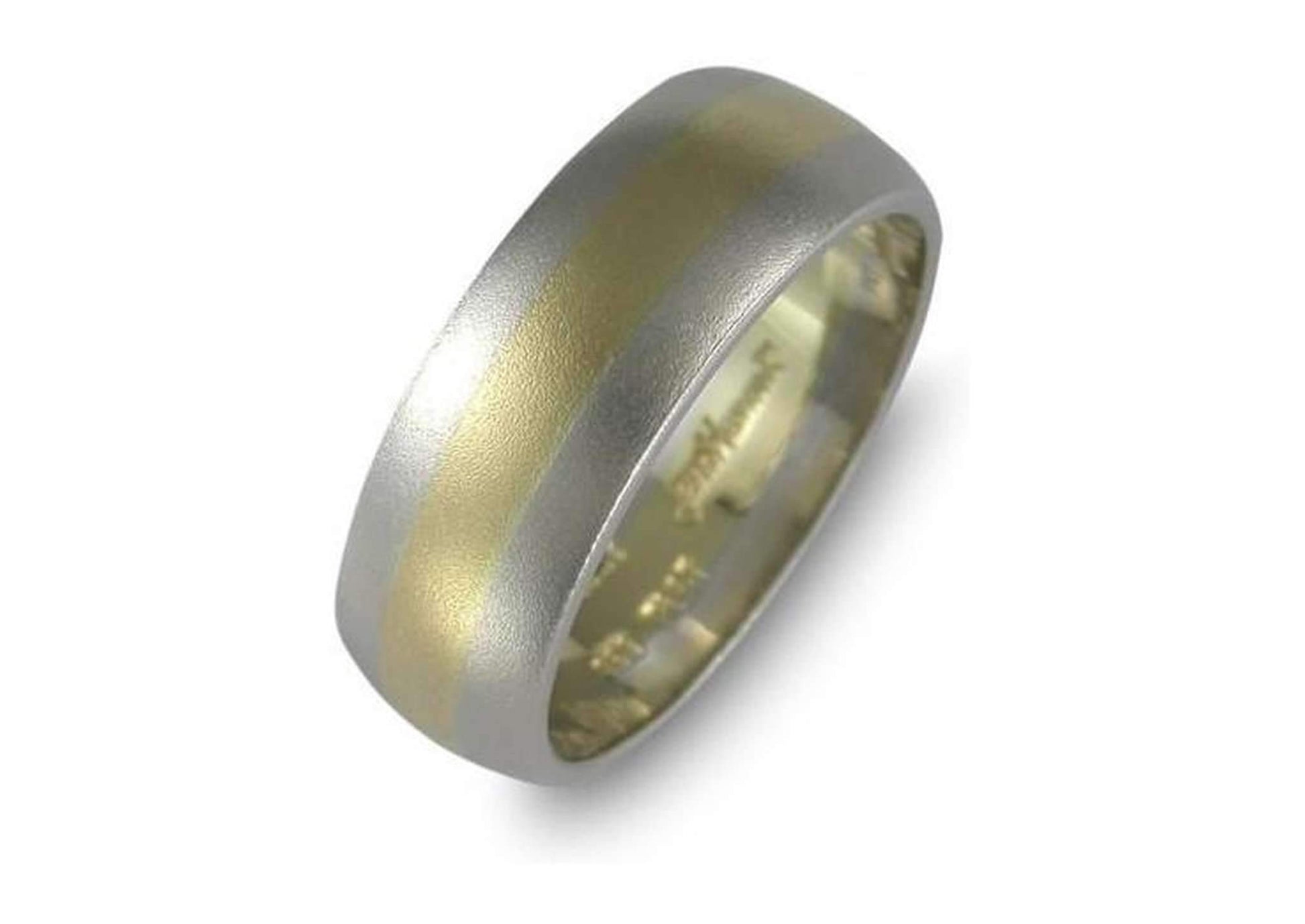 18t yellow gold and platinum wedding band   - Jens Hansen