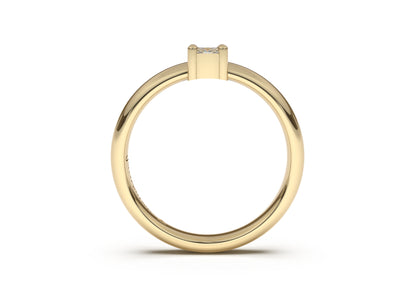 Cushion Classic Slim Engagement Ring, Yellow Gold