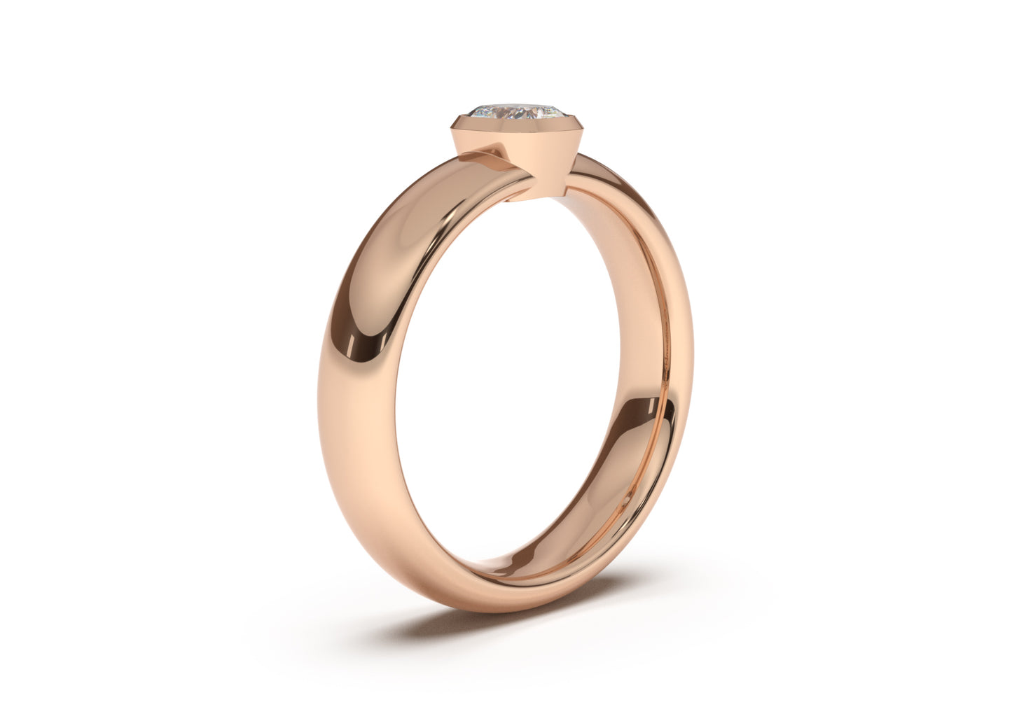 Cushion Elegant Engagement Ring, Red Gold