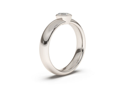 Cushion Elegant Engagement Ring, White Gold & Platinum