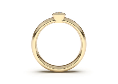 Cushion Elegant Engagement Ring, Yellow Gold