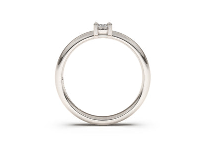 Oval Contemporary Slim Engagement Ring, White Gold & Platinum