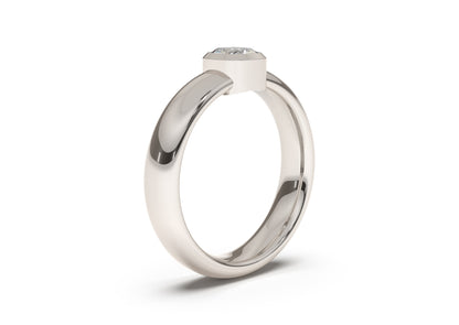 Cushion Modern Engagement Ring, White Gold & Platinum