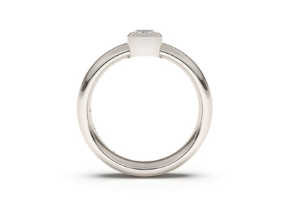 Cushion Modern Engagement Ring, White Gold & Platinum