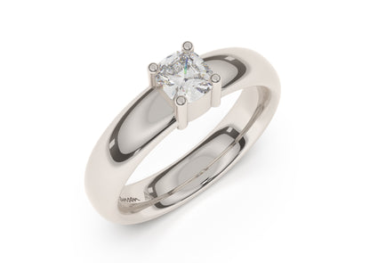 Cushion Classic Engagement Ring, White Gold & Platinum