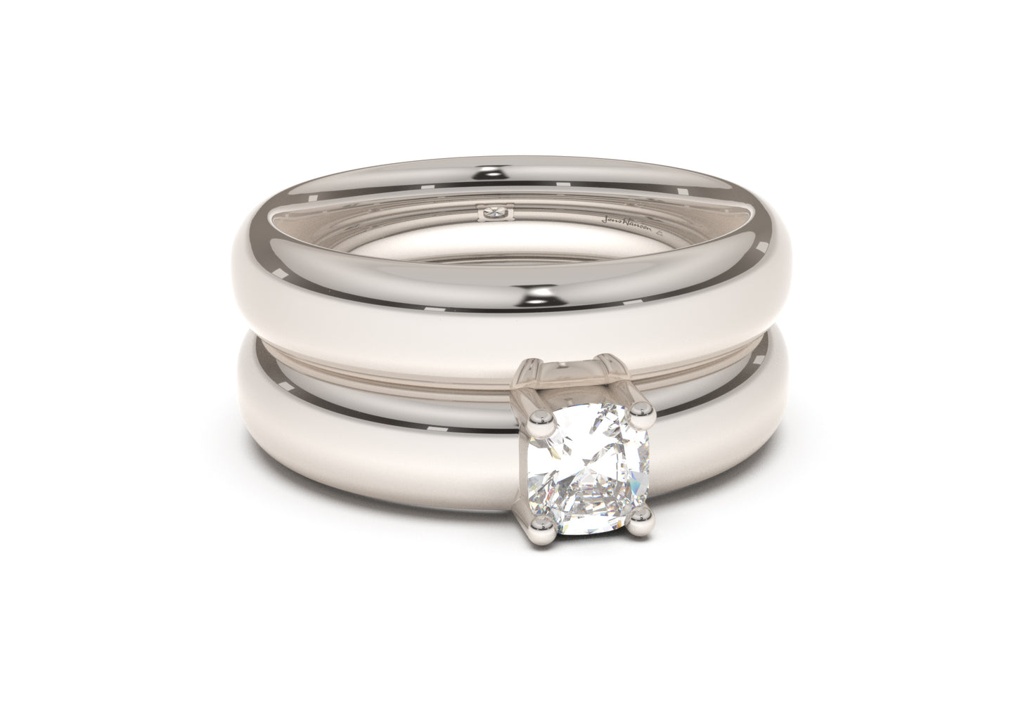 Cushion Classic Engagement Ring, White Gold & Platinum