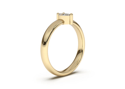 Pear Classic Slim Engagement Ring, Yellow Gold