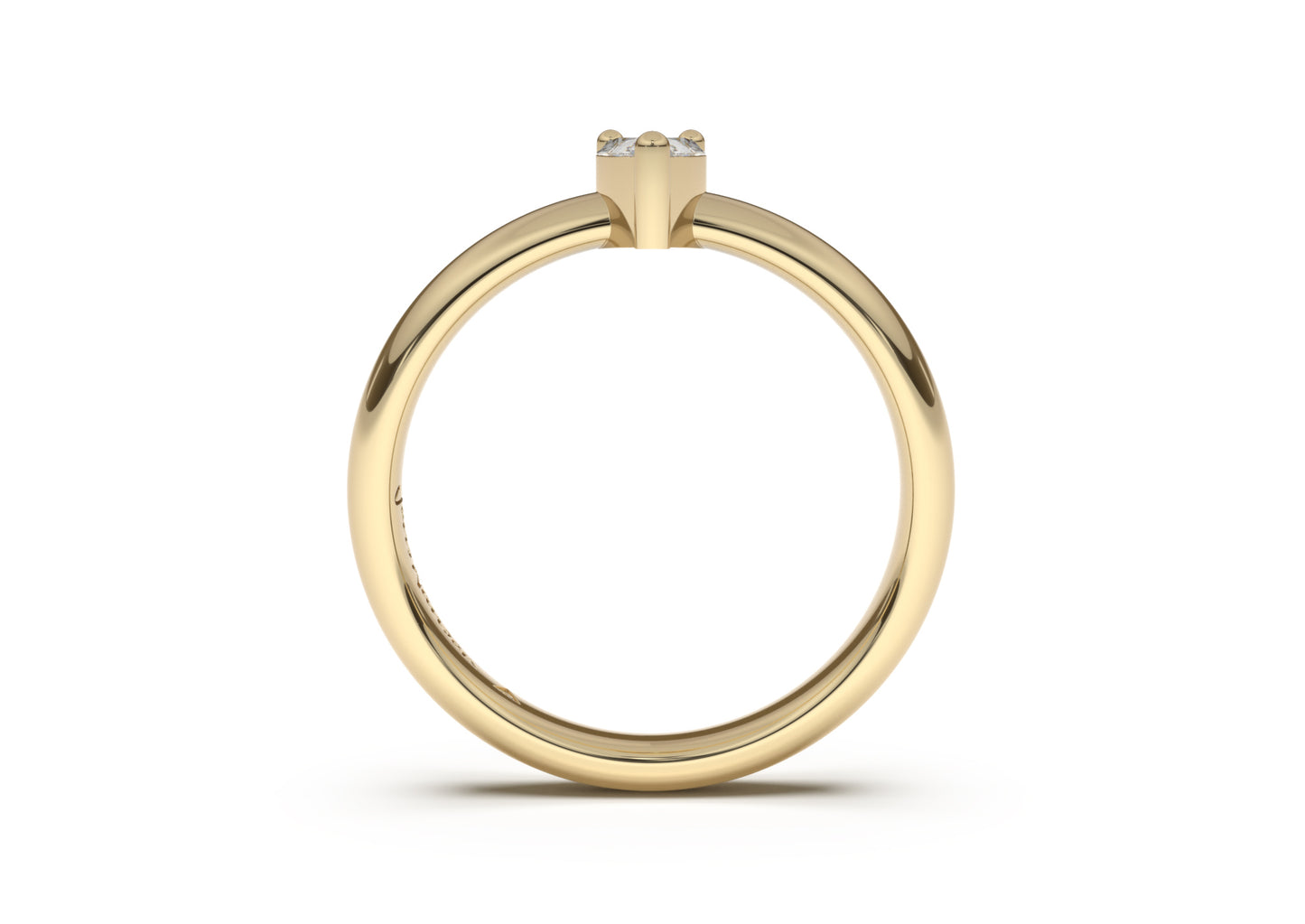 Pear Classic Slim Engagement Ring, Yellow Gold